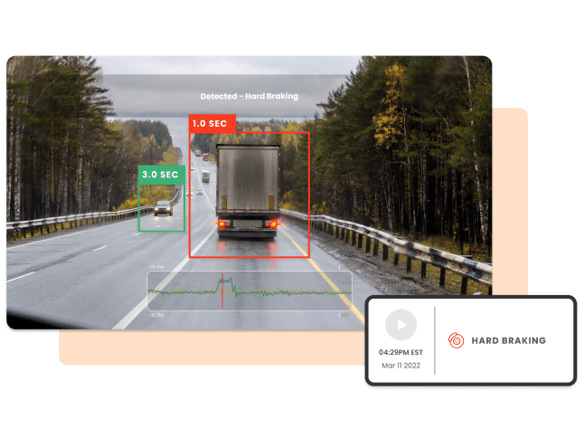 Detect risks and enable transparency system wide | Semi on a road with tags overlaying the image